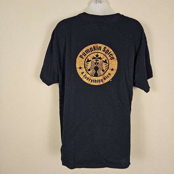 Pumpkin Spice Unisex XL Heavy Cotton T-Shirt Glitter Sparkle Holiday Coffee Tee - Picture 1 of 9